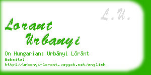 lorant urbanyi business card